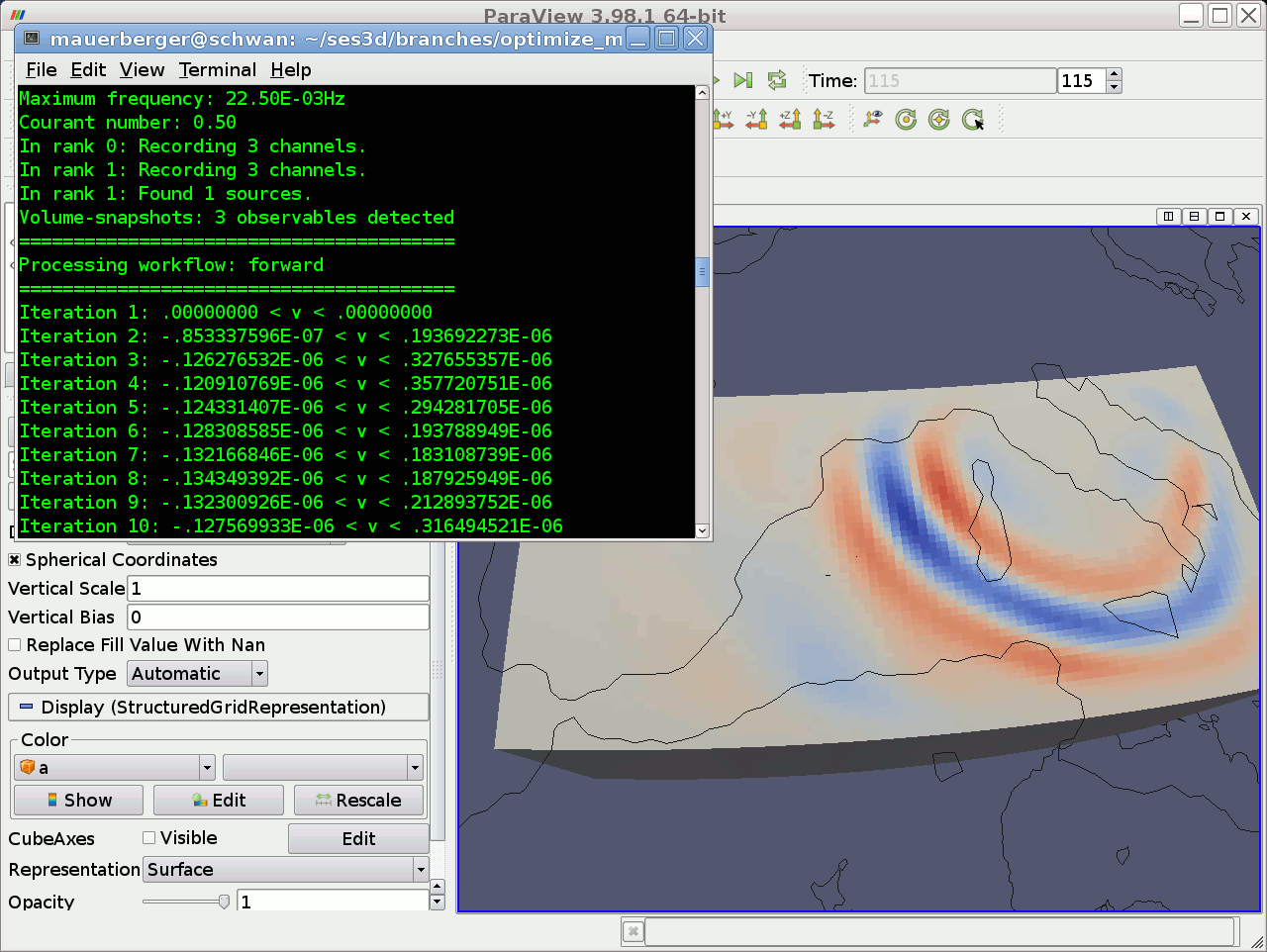 Ses3d-NT & ParaView